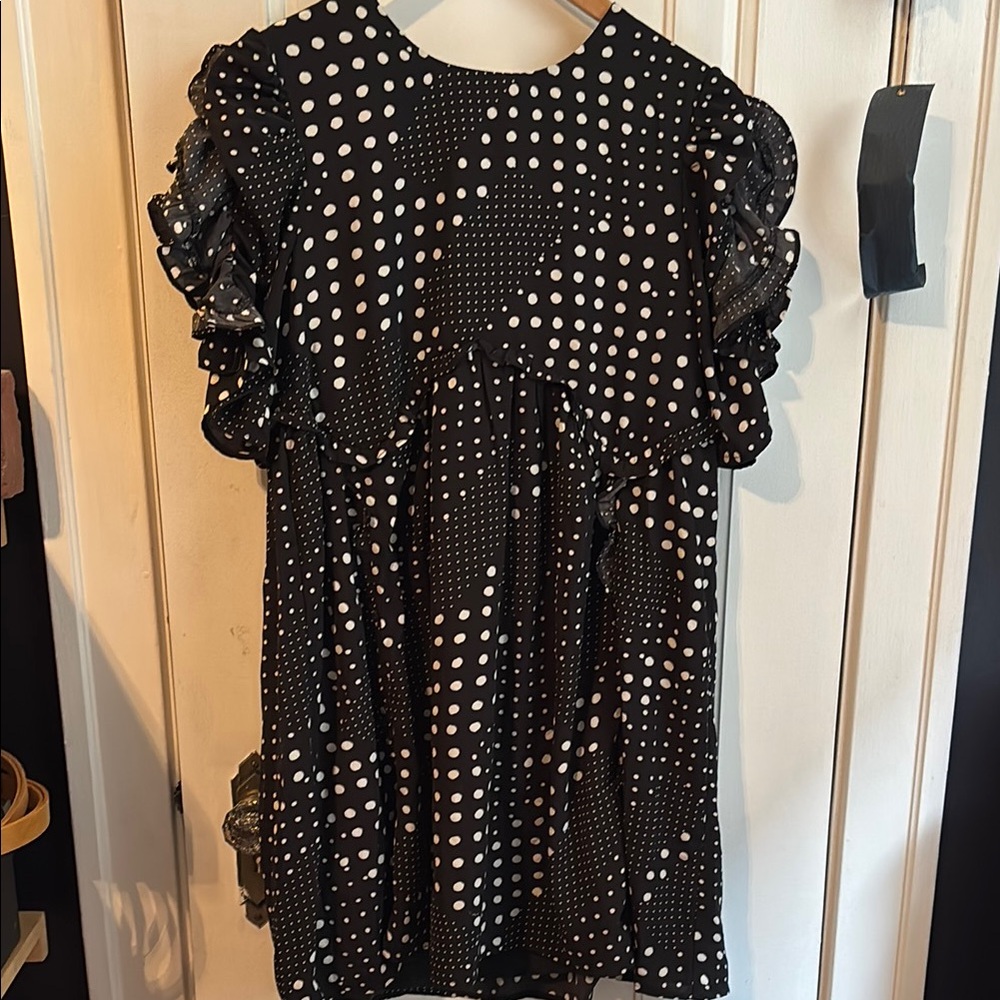 Nasty Gal Black and White Polka Dot Mini Dress